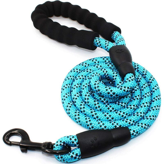 Dog Leash, Rope Dog Leash with Soft Padded Handle and Durable Nylon Reflective Threads Safety Leash for All Sizes