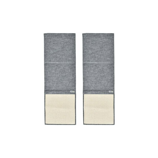 Set of 2 cat scratching mats cat scraper in sisal scratcher for sofa, floor or wall dim. 117L x 29W cm gray