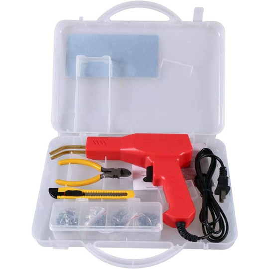 Monly - Bumper Plastic Welding Machine Set 220V Repair Tools Car Bumper Welder Thermal Disoldering Welding Machine Kit (Red)