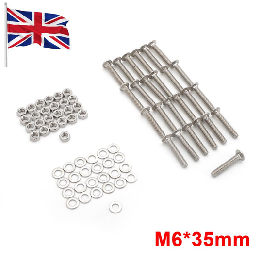 25pcs M6 Hardwood Bench Slat Fixings Fixing Kit Stainless Bolts