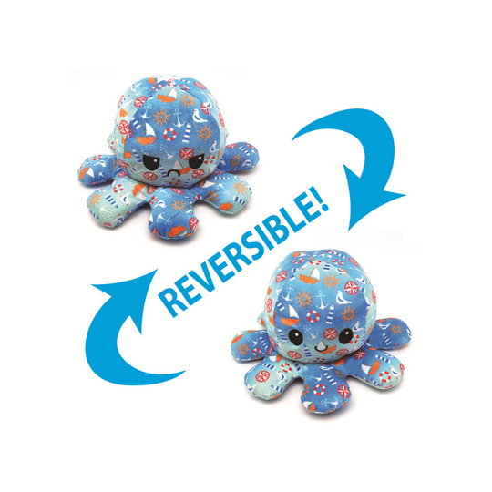 (Style 02) Reversible Octopus Plush Toys Double-Sided Flip UK