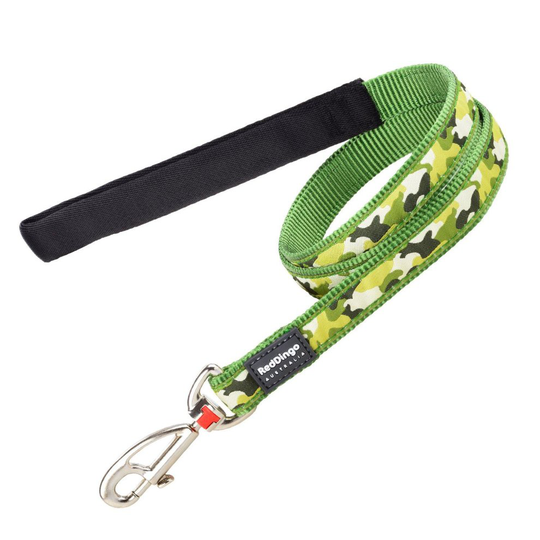 (Wide, Green) Red Dingo Camouflage Dog Lead