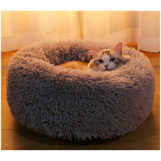 Cat Bed Beautiful Pet Bed Small Dog Bed Plush Soft Round Cat Sleeping Bed (50 cm Diameter Light-G - Muff