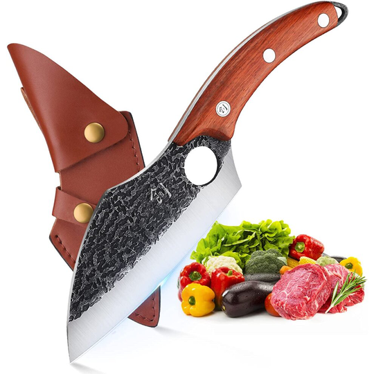 Boning Knife Leather Sheath Forged Cleaver Meat Butcher Fishing Filet
