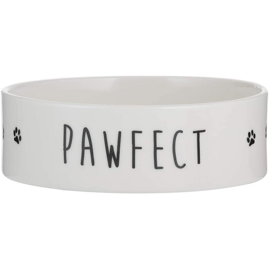 Pawfect Dog Bowl (One Size) (White) - White - Rayware