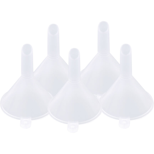 Asupermall - 5pcs Mini Plastic Funnels Liquid Transfer Funnel 31mm/1.22in Diameter Acid and Alkali Resistant for Bottle Filling Perfumes Essential