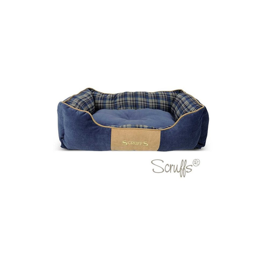 Scruffs Highland Box Dog Bed - Blue, Large