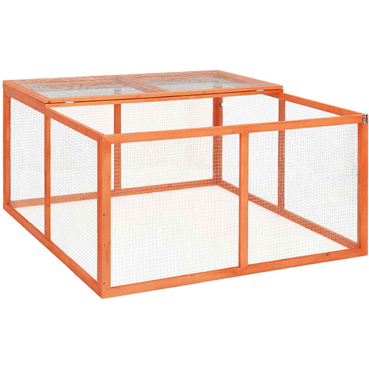 Vidaxl - Rabbit Hutch 124x120x60 cm Solid Firwood Brown