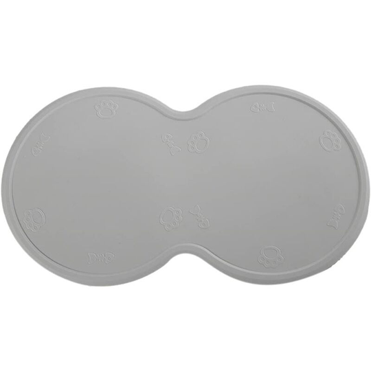Cat And Dog Bowl Table Set, Pet Food Proof Mat, Waterproof Dog Food Tray Mat, Silicone Double Bowl