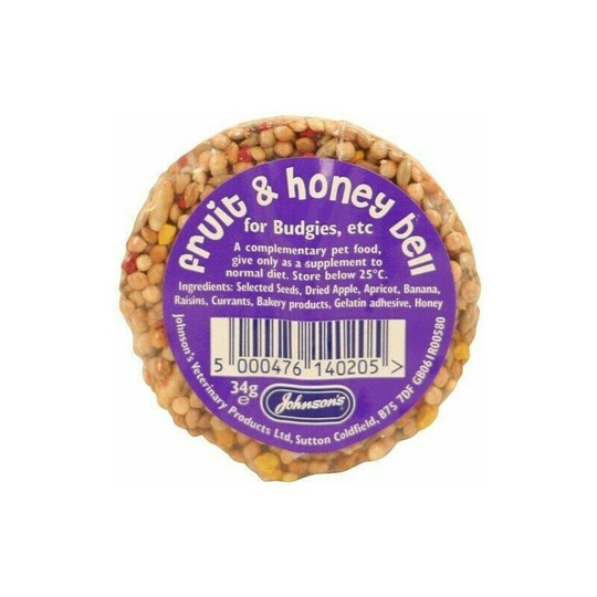 Veterinary Budgie Fruit & Honey Bell Treat (34g) (May Vary) - May Vary - Johnsons