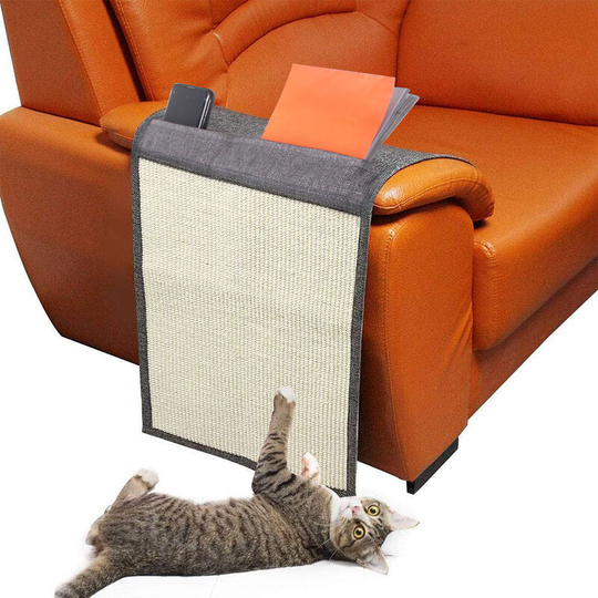 Cat Scratching Mat - Protection Left Side Sofa Furniture Floor Wall - Sisal and Linen Rug 120*40 cm Suitable for Kitten Dog