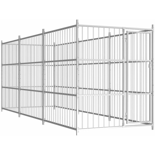 Outdoor Dog Kennel 450x150x185 cm Vidaxl Silver