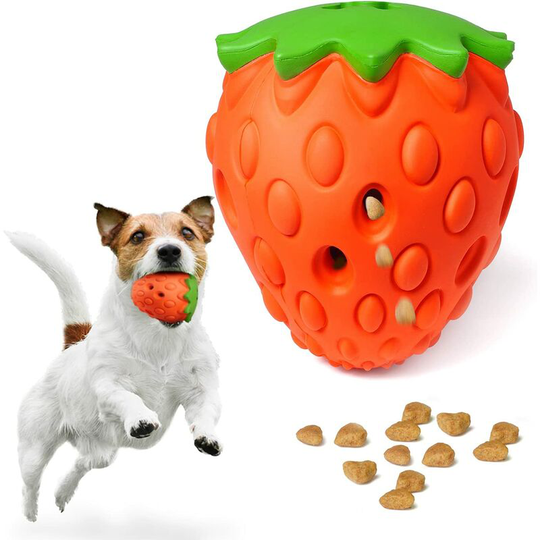 Sturdy and Durable Strawberry Dog Chew Toy Non-Toxic Dog Toothbrush Toy Dental Pets Toys for Small, Medium and Large Dogs