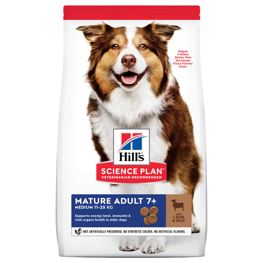Hill's Science Plan Mature Adult 7+ Medium with Lamb & Rice - 14kg