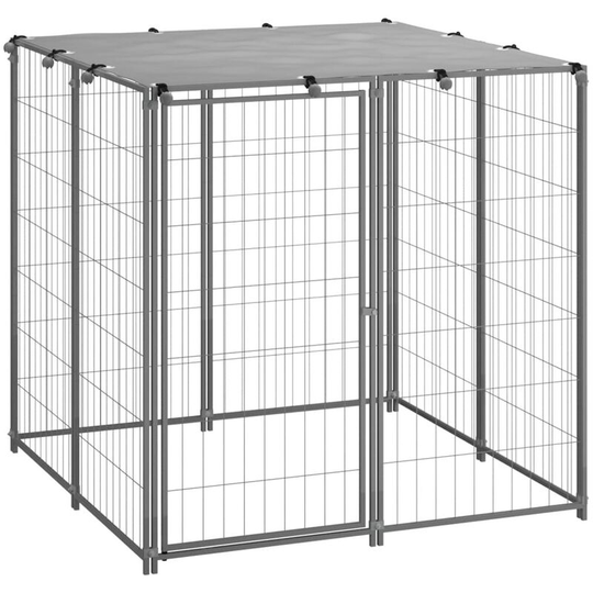 Dog Kennel Silver 110x110x110 cm Steel Vidaxl Silver