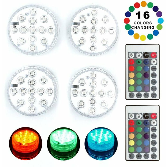Pond Lights 13 LED Underwater Light USB Rechargeable Pool Lamp Waterproof Lighting Fixtures for Aquariums Fish Tanks Vases Underwater Lights (