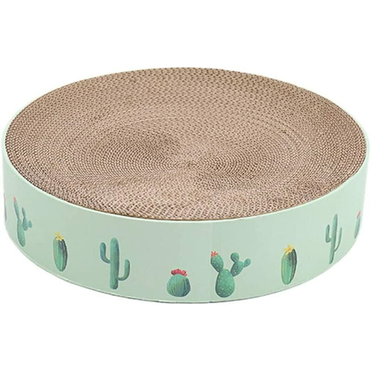 Cat Toy Corrugated Cat Catnip Scratcher Nail Scraper Mat Kitten Bed Toy-Green-Medium