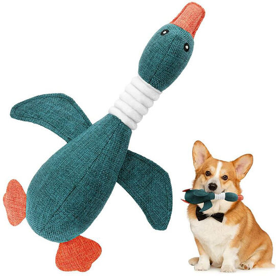 Bearsu - Dog Toys, Durable Plush Chew Toys for Dog Teeth Cleaning, Goose Shaped Training Toy for Small and Medium Sized Puppies, Cute Soft Puzzle