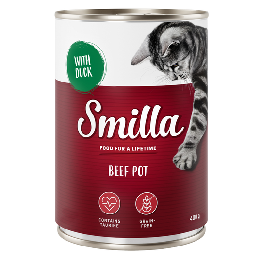 6 x 400g Smilla Wet Cat Food - 10% Off!* - Tender Beef with Duck