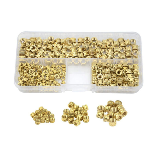 300Pcs Threaded Inserts M3 Thread Knurled Brass Nuts M3 M4 M5 Threaded Insert Knurled Nuts Brass Internal Thread for Plastic Parts by Heat or