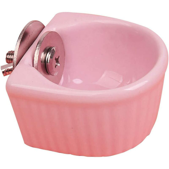 Perle Raregb - Small animal bowl, removable cage feeder, ceramic pet water and feeder, small animal supplies for rabbits, parrots, squirrels,