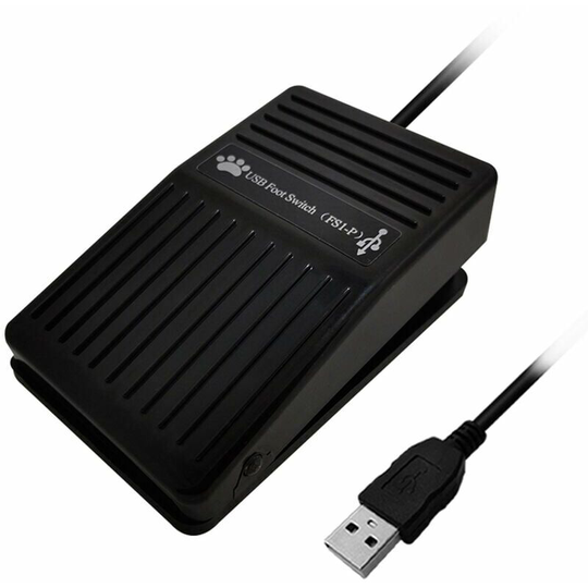 Single Foot Switch usb One Touch Custom Switch Control Keyboard Mouse GamePad String Multimedia Print Machine, Black