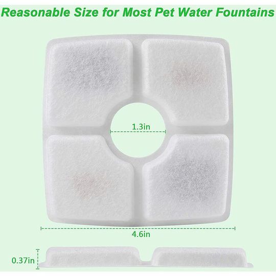 Denuotop - Cat Fountain Filters, 12cm Square, Triple Filtration, Set of 8 Replacement Filters for Cat Dog Water Fountain - Resin and Activated Carbon
