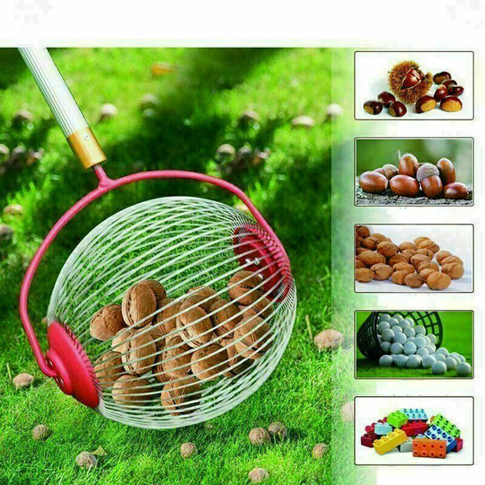 Nut Picker Roller Chestnut Picker Roller With Telescopic Rod Roller Collector Collection Basket - Smallest Fruit Picker Machine For Nuts(Large Scroll