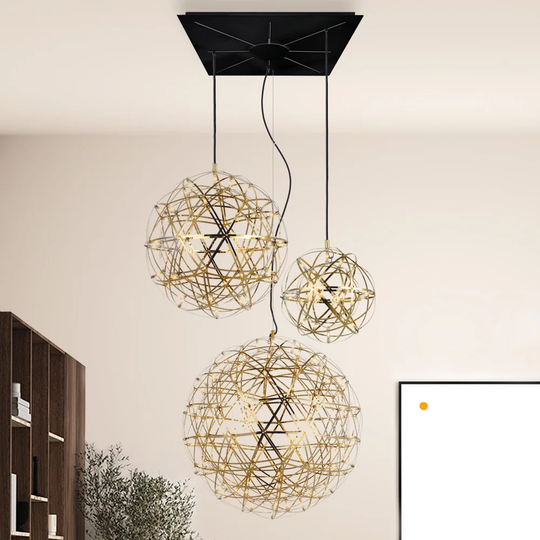 Agazio 3-Light Cluster Globe LED Pendant