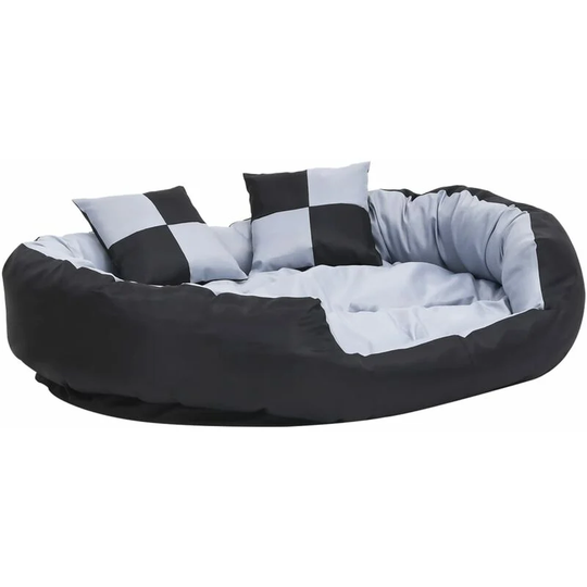 Reversible & Washable Dog Cushion Grey and Black 110x80x23 cm Vidaxl Grey