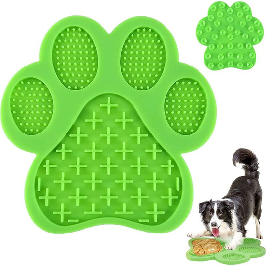 Dog Lick Mat, Dog Lick Cushion, Silicone Lick Dog Pads with Suction Cups, Slow Feeding Dog Lick Mat, for Dog Bath (Green)