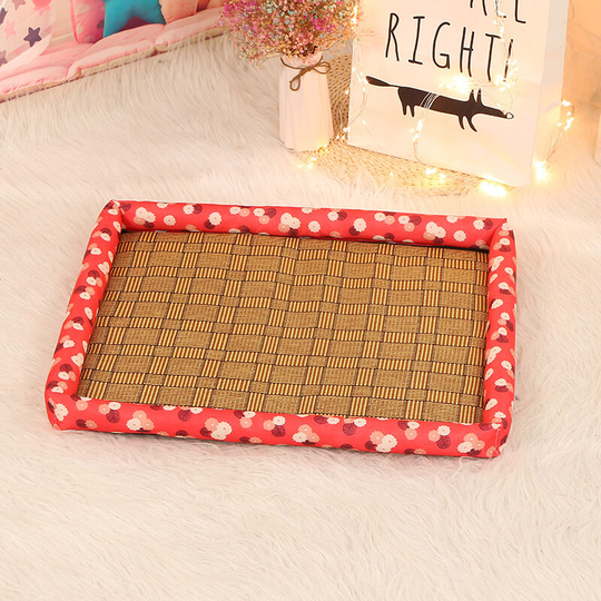 Dog Bed i Scratch- and Tear-Resistant Dog Basket i Water-Repellent Pet Basket i Cat Bed with Plenty of Space (m (44 x 54 cm), red print)