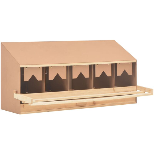 Topdeal - Chicken Laying Nest 5 Compartments 117x33x54 cm Solid Pine Wood VDTD07215