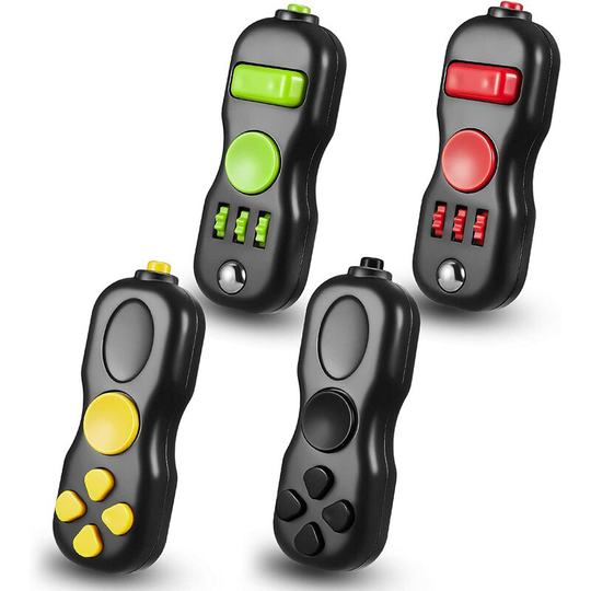 Briday - 4 Pieces Hand Fidget Toys Fidget Game Pad Colorful Anxiety Focus Pad Small Fidget Controller Pad Sensory Fidget Toy Handheld Fidget Game Pad