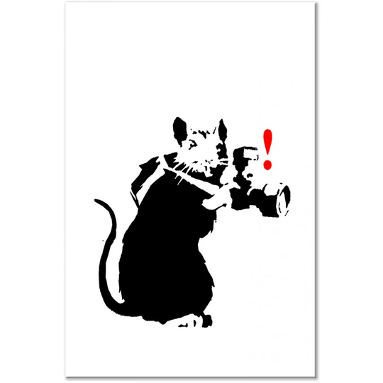 'Rat Photographer' - Wrapped Canvas Graphic Art Print