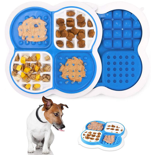 Dog Slow Feeders for Boredom and Anxiety Reduction; Perfect for Food, Treats, Yogurt, or Peanut Butter.Fun Alternative to a Slow Feed Dog Bowl, blue