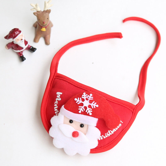 Asupermall - Adjustable Pet Christmas Bib Red Santa Pinafore Cute Pet Decoration Festival Accessories for Dogs Cats Puppy Kittens,model:Red Santa