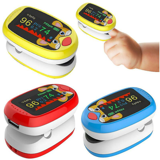 1pc Children Oximeter Finger Clip Blood Oxygen Saturation Detection Pulse Heart Rate Monitor Red