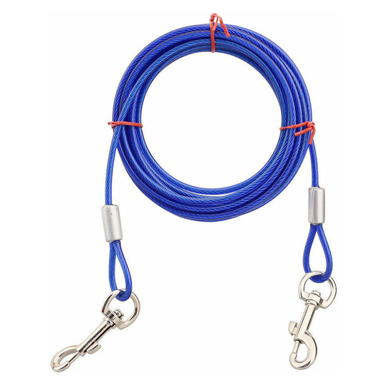 Dog fastening cable, dog tie cable, animal tie cable, lead pets for small / medium size (5m, blue)