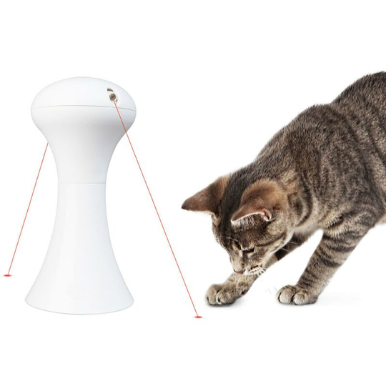 Cat Laser Toy For Interactive Kittens Pets With Auto Switch Off & 360° Rotating - White