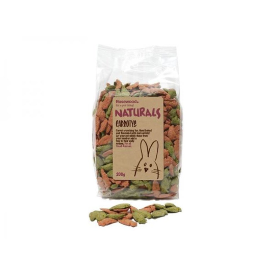 (Pack of 8) Rosewood Carrotys Treat for Small Animals 200g