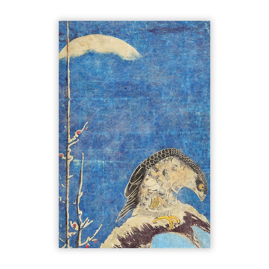 'Hawk Perched on a Branch' by Isoda Koryusai - Unframed Painting Print on Paper