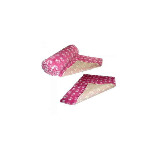 (2 Metre x 75cm Roll) Pink White Paws Vet Bedding NON-SLIP ROLL WHELPING FLEECE DOG PUPPY PRO BED