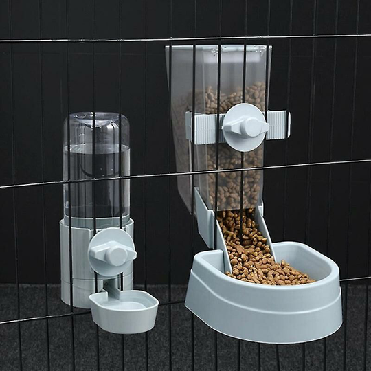 Woosien - Automatic pet feeder cage hanging bowl water bottle food container dispenser for puppy cats rabbit birds pet feeding product Water feeder2
