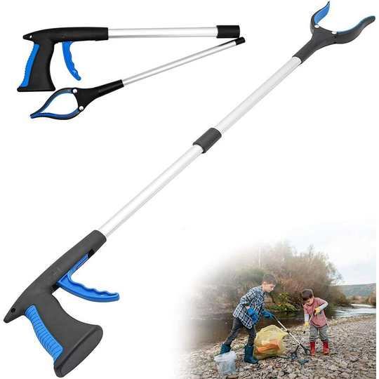 Soekavia - Litter Picker Grabber Reacher Stick Tools Long Arm Extender for Elderly Foldable Extendable Claw Holder Equipment with Rotating Head