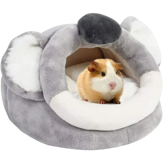 Nest Warm Lightweight Hamster Guinea Pigs Bed Winter Pet Rodent Nest Bed,Winter Warm Comfortable Nest for Ferret Rat Hamster Habitat(Grau,S)