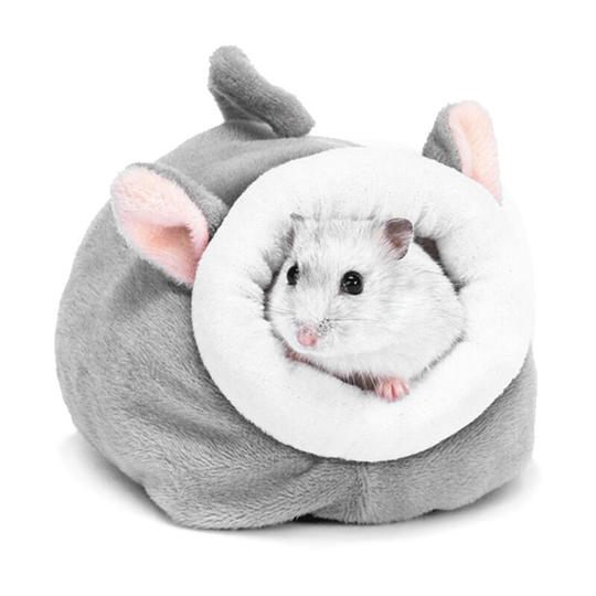 Bette Mini hamster bed, cartoon animal, warm winter small animal bed, hedgehog, mouse, rat, dwarf hamster, gerbil, gray