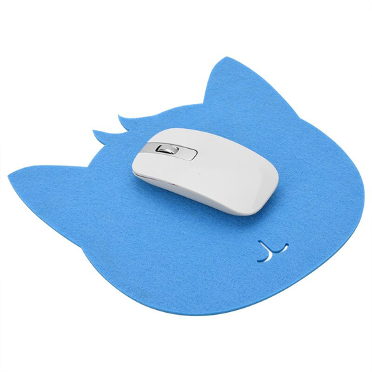 Cat Shape Anti static Felts Table Mouse Pad Office Dust proof Desk Pads Blue