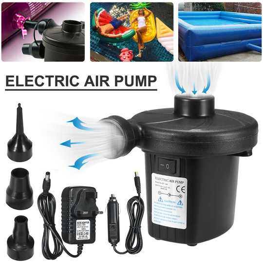 Inflatable Pump Electric Air Mattress Camping Pump Portable Quick Filling For Car Home Use, uk Plug