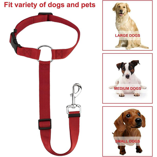 Litzee - 2 Pack Universal Dog Pet Headrest Seat Belt Adjustable Durable Dog Car Harnesses Restraint with Carabiner, Dog LeadSafety Seatbelt belt for